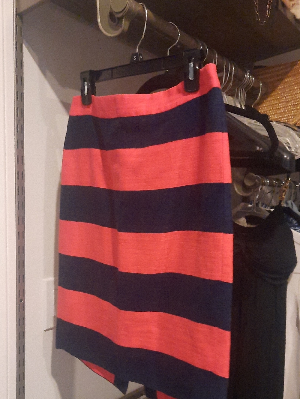 J. Crew Navy and Nantucket Red Striped Pencil Skirt